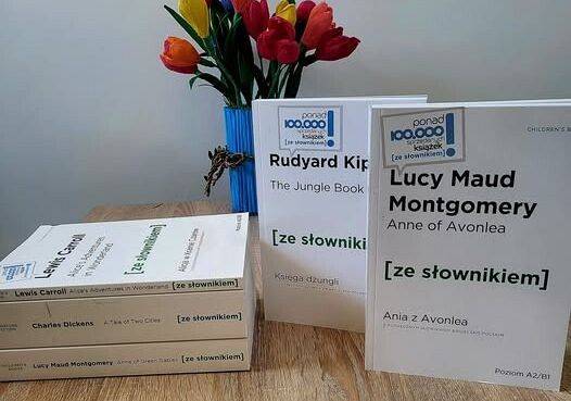 Grafika 1: Darmowe egzemplarze książek w języku angielskim wraz z podręcznym słownikiem na marginesie